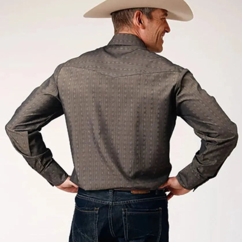 Roper Floral Tone (Grey) - Men's Western Shirt - Hatcountry