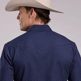 Roper 2895 Diamond Dots (Navy) - Men's Short Sleeve Western Shirt