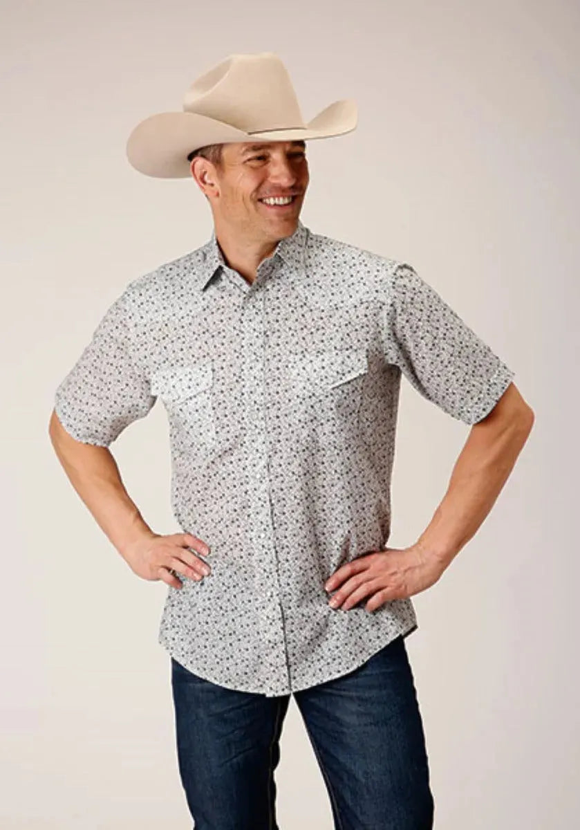 Roper Mini Floral Print (Blue) - Men's Western Shirt - Hatcountry