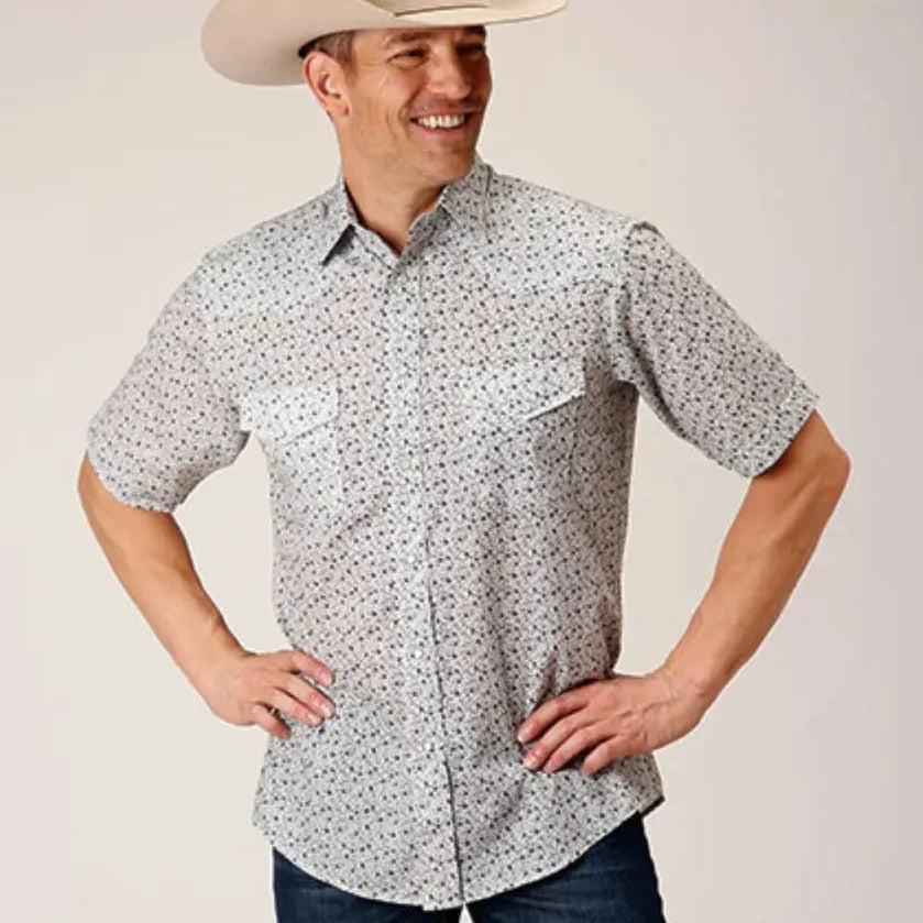 Roper Mini Floral Print (Blue) - Men's Western Shirt - Hatcountry