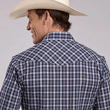 Roper 2900 Woven Plaid (Navy) - Men's Short Sleeve Western Shirt