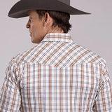 Roper 2902 Orange Plaid (Cream) - Men's Short Sleeve Western Shirt
