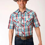 Roper Lone Star Lagoon (White) - Men's Western Shirt - Hatcountry