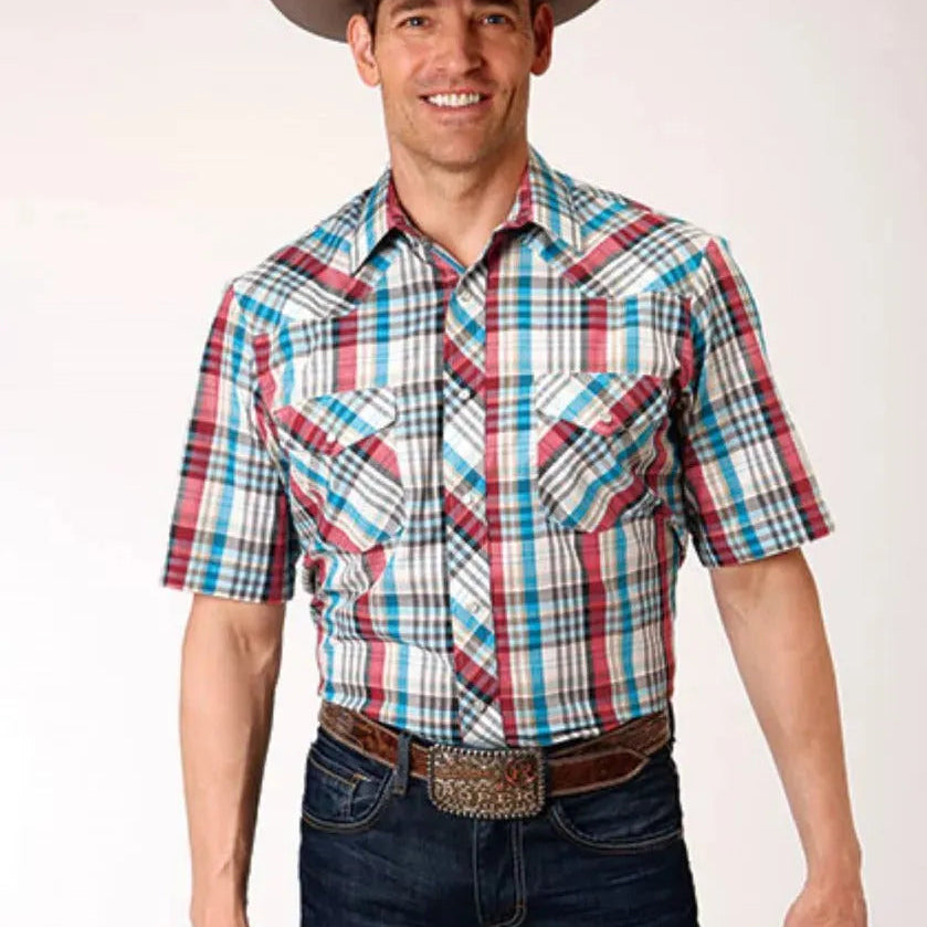 Roper Lone Star Lagoon (White) - Men's Western Shirt - Hatcountry