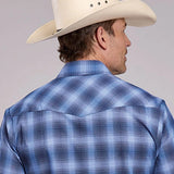 Roper 3034 Woven Plaid (Blue) - Men's Short Sleeve Western Shirt