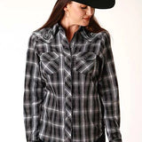 Roper 824 Horseshoe Plaid (Black) - Women's Western Shirt