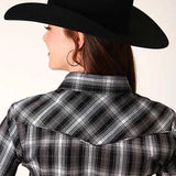 Roper 824 Horseshoe Plaid (Black) - Women's Western Shirt