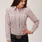 Roper 827 Wallpaper Print (Wine) - Women's Western Shirt