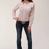 Roper 827 Wallpaper Print (Wine) - Women's Western Shirt