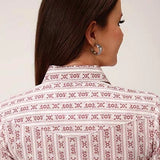 Roper 827 Wallpaper Print (Wine) - Women's Western Shirt