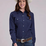 Roper 2895 Diamond Dots (Navy) - Women's Western Shirt