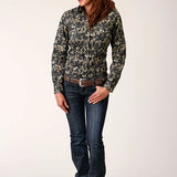 Roper 1720 Vintage Floral Print (Black) - Women's Western Shirt