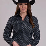 Roper 3270 Paisley (Black/Grey) - Women's Western Shirt