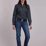Roper 3270 Paisley (Black/Grey) - Women's Western Shirt