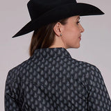 Roper 3270 Paisley (Black/Grey) - Women's Western Shirt