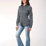 Roper 1889 Floral Print (Black) - Women's Western Shirt
