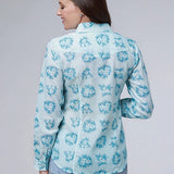Roper 2066 Floral Print (Blue) - Women's Western Shirt