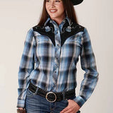 Roper 819 Fancy Applique (Blue) - Women's Western Shirt