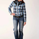 Roper 819 Fancy Applique (Blue) - Women's Western Shirt