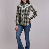 Roper 3276 Plaid (Black/White) - Women's Western Shirt