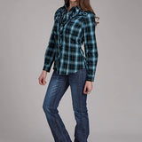 Roper 2128 Windowpane Plaid (Blue) - Women's Western Shirt