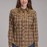 Roper 2129 Ombre Plaid (Brown) - Women's Western Shirt
