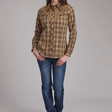 Roper 2129 Ombre Plaid (Brown) - Women's Western Shirt