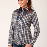Roper 1709 Small Plaid (Blue) - Women's Western Shirt