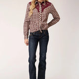 Roper 1207 Small Scale Plaid (Wine) - Women's Western Shirt