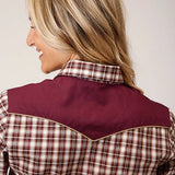 Roper 1207 Small Scale Plaid (Wine) - Women's Western Shirt