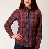 Roper 825 Fancy Yoke Windowpane (Red) - Women's Western Shirt