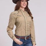 Roper 2661 Wallpaper Floral (Tan) - Women's Western Shirt