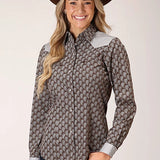 Roper 1199 Teardrop Print (Grey) - Women's Western Shirt