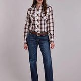 Roper 3279 Plaid (Wine/Black/Tan) - Women's Western Shirt