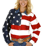 Roper American Flag Button Long Sleeve - Women's Shirt - Hatcountry