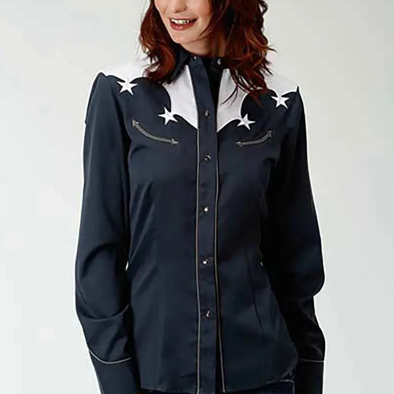 Roper American Star Snap (Blue) - Women's Shirt - Hatcountry