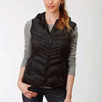 Roper Hooded Chevron Quilted Down Vest (Black) - Women's Vest - Hatcountry