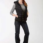 Roper Hooded Chevron Quilted Down Vest (Black) - Women's Vest - Hatcountry