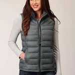 Roper Horizontal Quilted Down Vest (Grey) - Women's Vest - Hatcountry