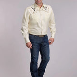 Roper 3102 Embroidery (Cream) - Men's Western Shirt