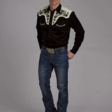 Roper 2207 Old West Embroidery (Black) - Men's Western Shirt