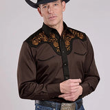 Roper 2260 Old West Embroidery (Brown) - Men's Western Shirt