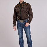 Roper 2260 Old West Embroidery (Brown) - Men's Western Shirt