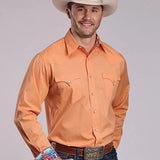 Roper 2924 Solid Poplin (Orange) - Men's Western Shirt