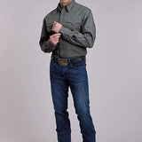 Roper 3101 Solid Poplin (Dark Sage Green) - Men's Western Shirt