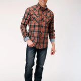 Roper 1853 Dobby Plaid (Brown) - Men's Western Shirt
