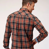 Roper 1853 Dobby Plaid (Brown) - Men's Western Shirt