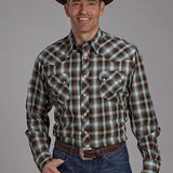 Roper 2169 Horseshoe Dobby (Brown) - Men's Western Shirt