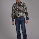 Roper 2169 Horseshoe Dobby (Brown) - Men's Western Shirt