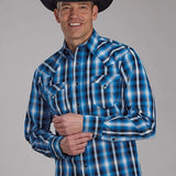 Roper 2173 Aztec Dobby (Blue) - Men's Western Shirt